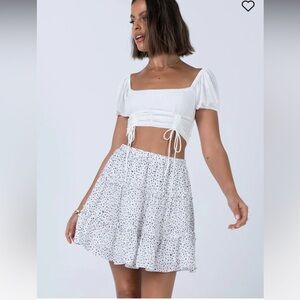 PRINCESS POLLY Rasmus Mini Skirt White Women’s Size USA 12 Like New Worn Once